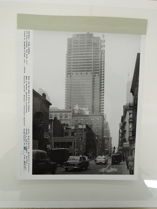 Seagram building under construction, 375 Park avenue, New York, N.Y., west view