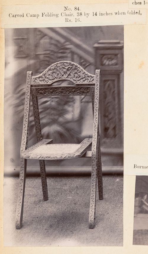 View of a chair, F. Beato Limited, C Road, Mandalay, Burma (now Myanmar)