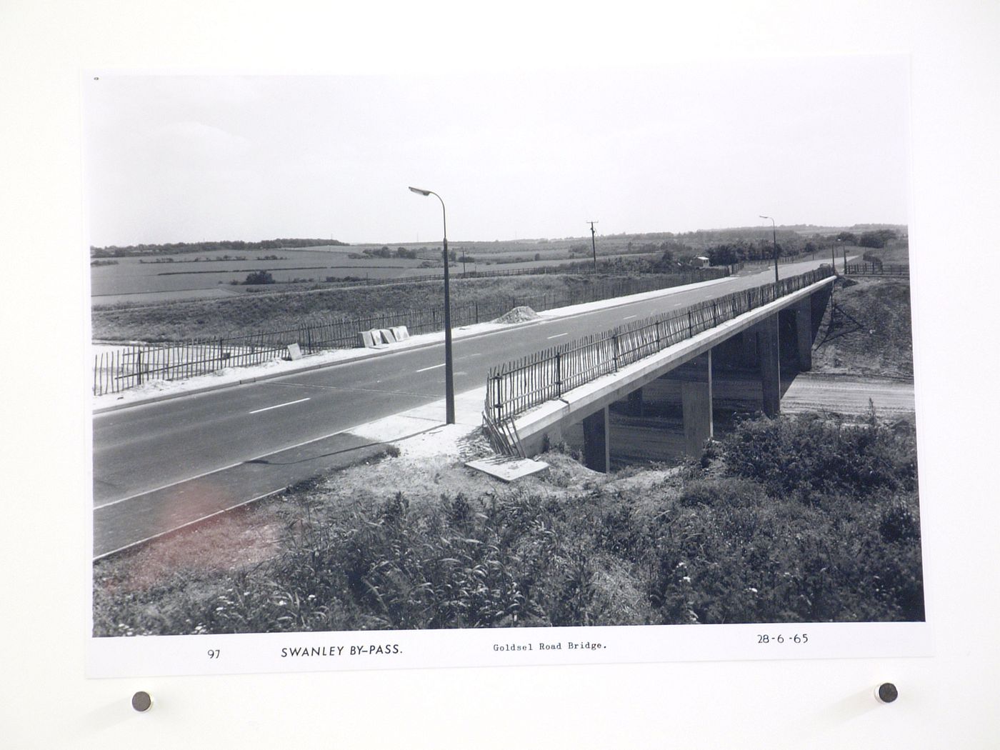View of Goldsel Road Bridge, during construction of the Swanley Bypass, England