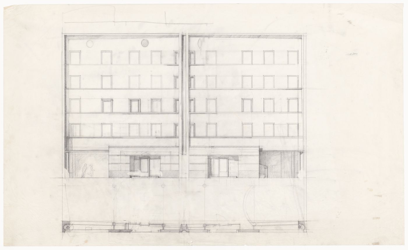 Section for Edificio per abitazioni in via Conchetta, Milan, Italy