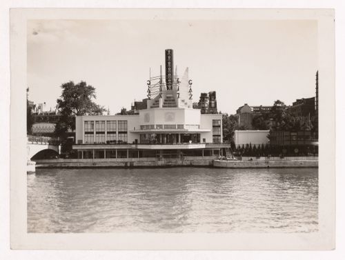 View of the Pavillon du Gaz with the Seine in the foreground, 1937 Exposition internationale, Paris, France