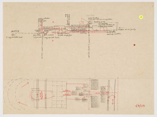 Sketched plan and section, Potteries Thinkbelt