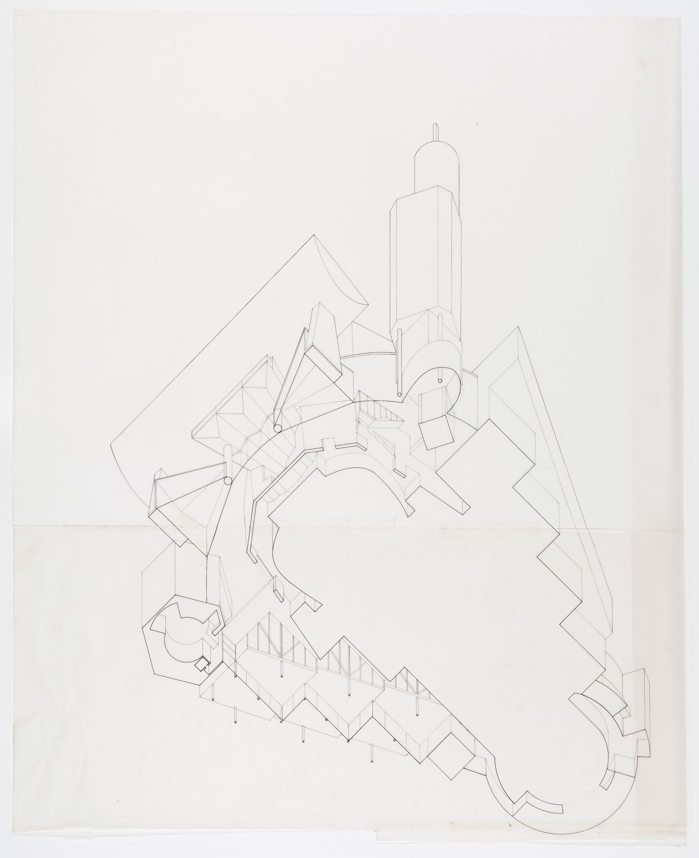 Lowry Centre, Salford, England: Worm's-eye axonometric