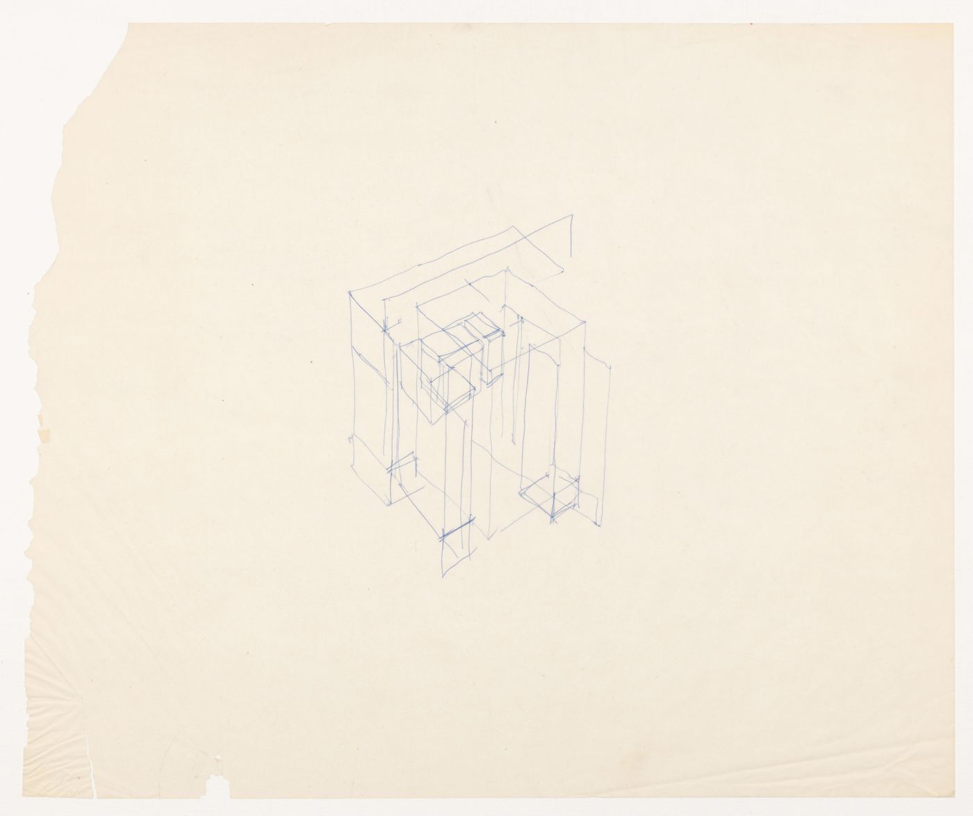 Sketch axonometric for House VI, Cornwall, Connecticut