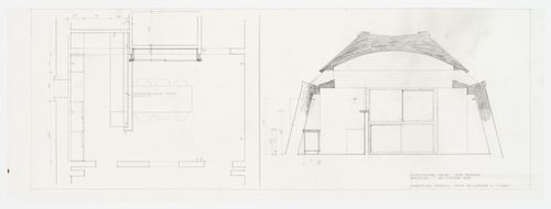 Plan and section of kitchen for Casa Tabanelli, Stintino, Italy