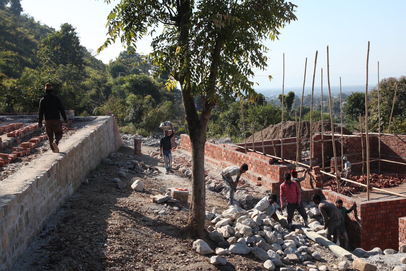 Weavers' Studio : view of complex under construction