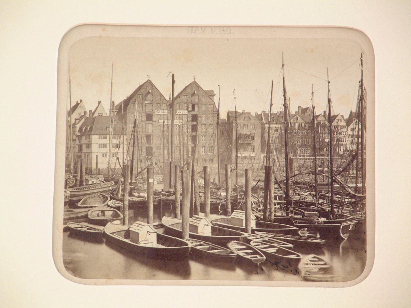 Fishing boats and skiffs at dock, Binnenhafen inlet, Elbe River, Hamburg