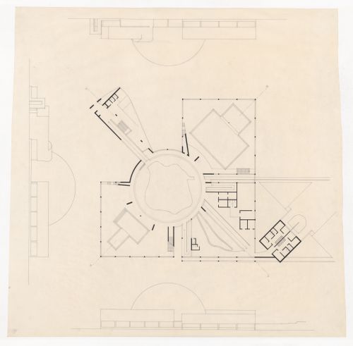 Plan and elevations for Görlitzer Bad swimming pool, Berlin, Germany