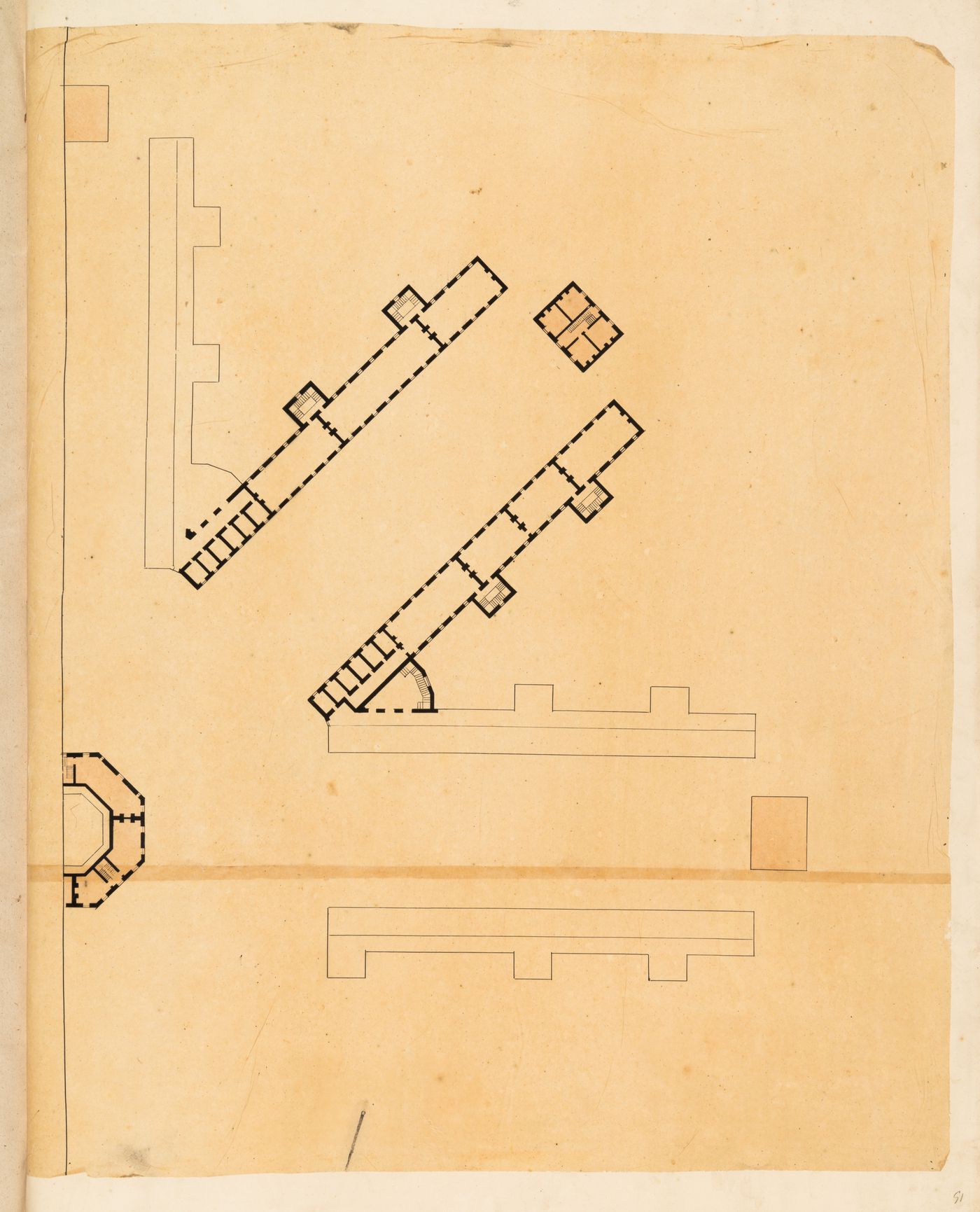 Radial plan prison, England: Partial plan