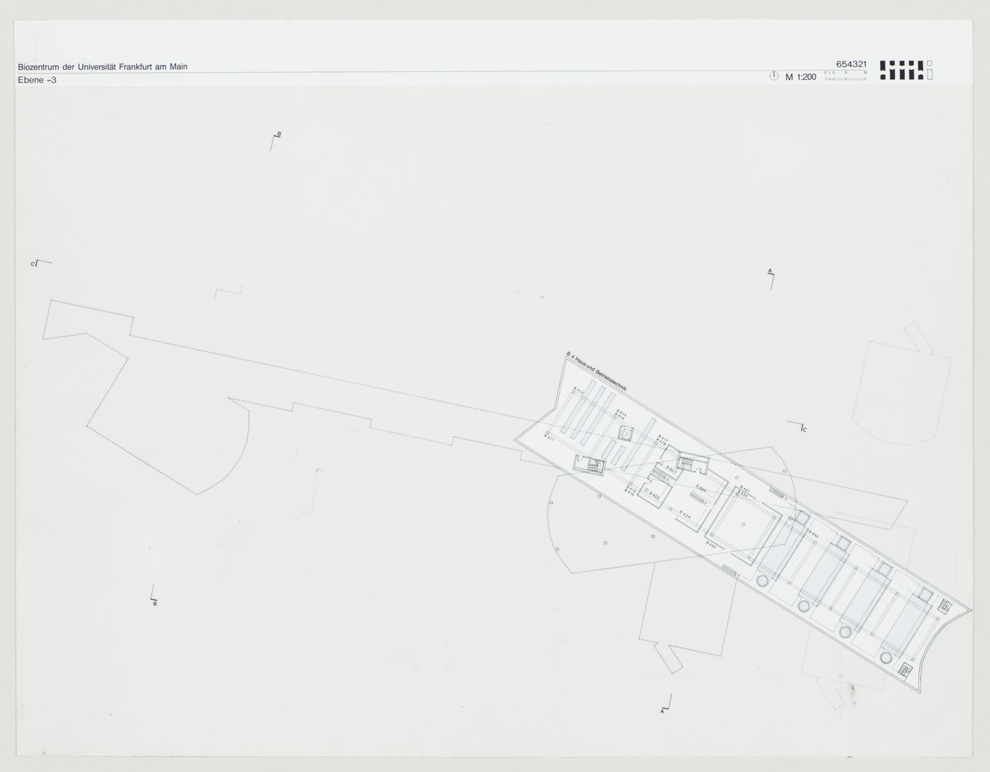 Plan of third lower level, Biozentrum - Biology Center for the J.W. Goethe University, Frankfurt am Main, Germany