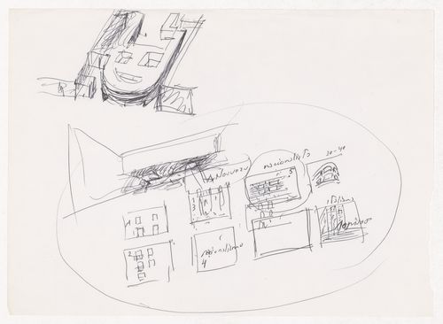 Sketch axonometric view for Projecto de Ordenación nel Âmbito del Vapor Turull, Sabadell, Spain