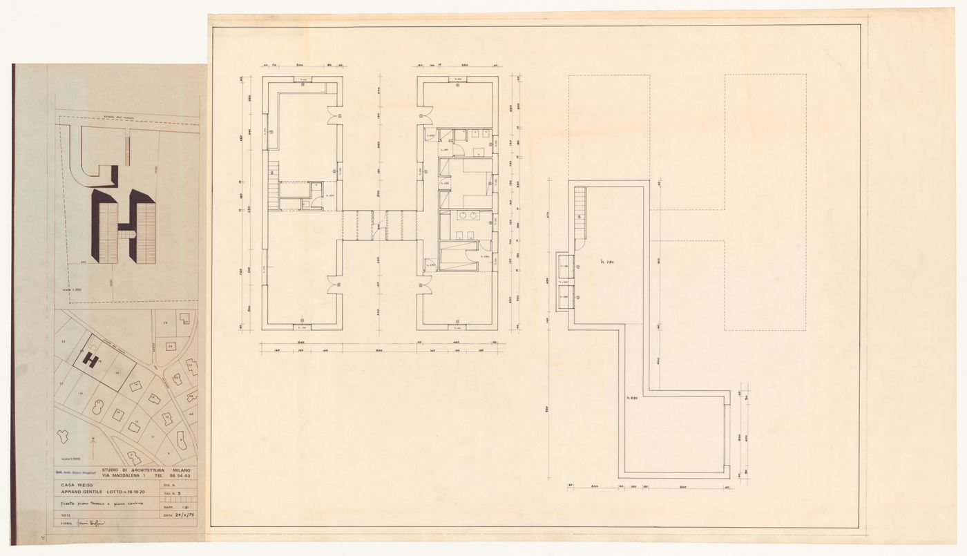 Plans and site plan for Casa Weiss