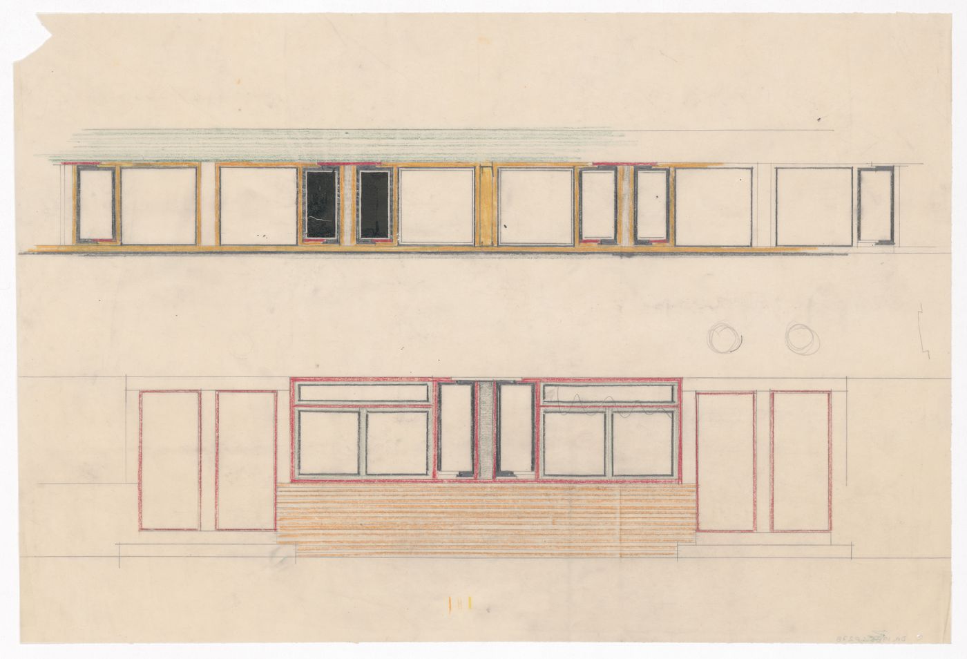 Elevation for Kiefhoek Housing Estate showing the exterior colour scheme, Rotterdam, Netherlands