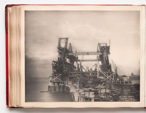 View of the Forth Bridge under construction, Firth of Forth, Scotland, United Kingdom