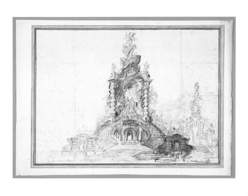 Dessin pour le feu d'artifice en l'honneur de la naissance du Dauphin