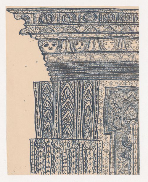 Design for the moulding at a corner of a building