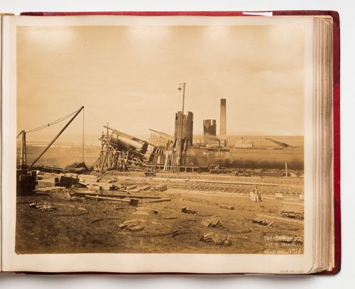 View of the Forth Bridge under construction, Firth of Forth, Scotland, United Kingdom