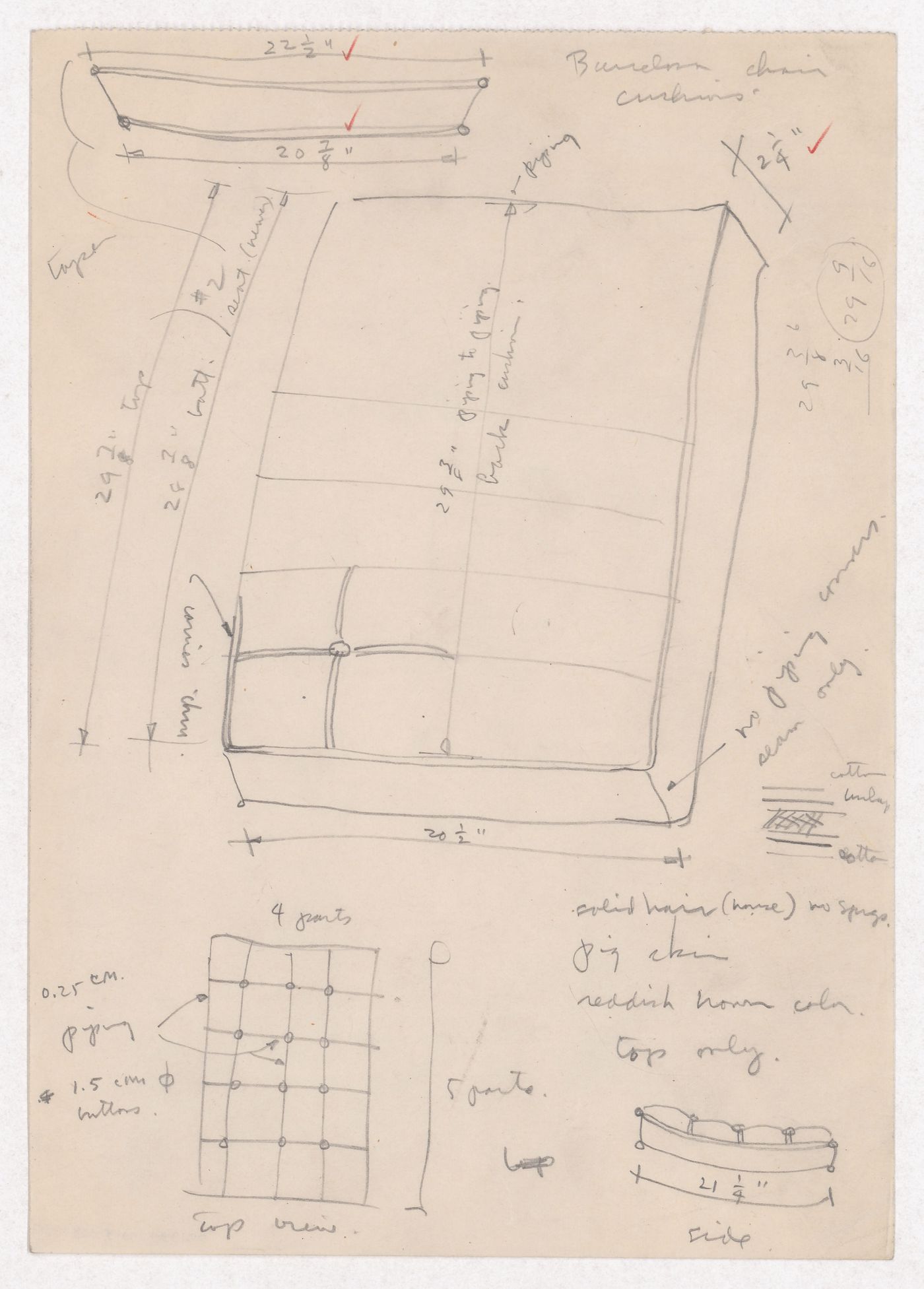 Various documents and drawings including furniture design and office renovation: File G 711