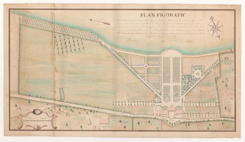 Surveyor's plan of the grounds and buildings belonging to Monsieur Jogues de Guedreville, on the Loiret River, France