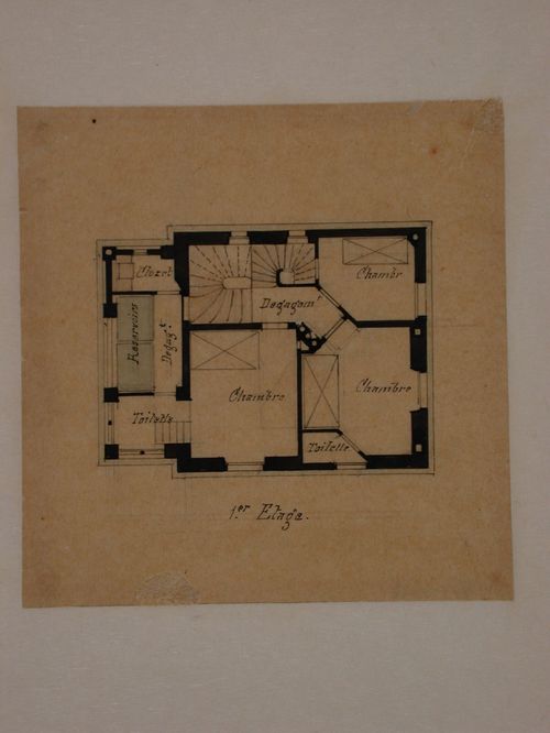 Plan for the "1er étage" of Goschler House, Le Vésinet