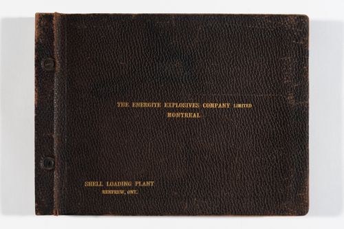 Album of portraits of employees and directors of the Energite Explosives Company and exterior and interior views of the architecture and operations of Energite Explosives Plant No. 3, the Shell Loading Plant, Renfrew, Ontario