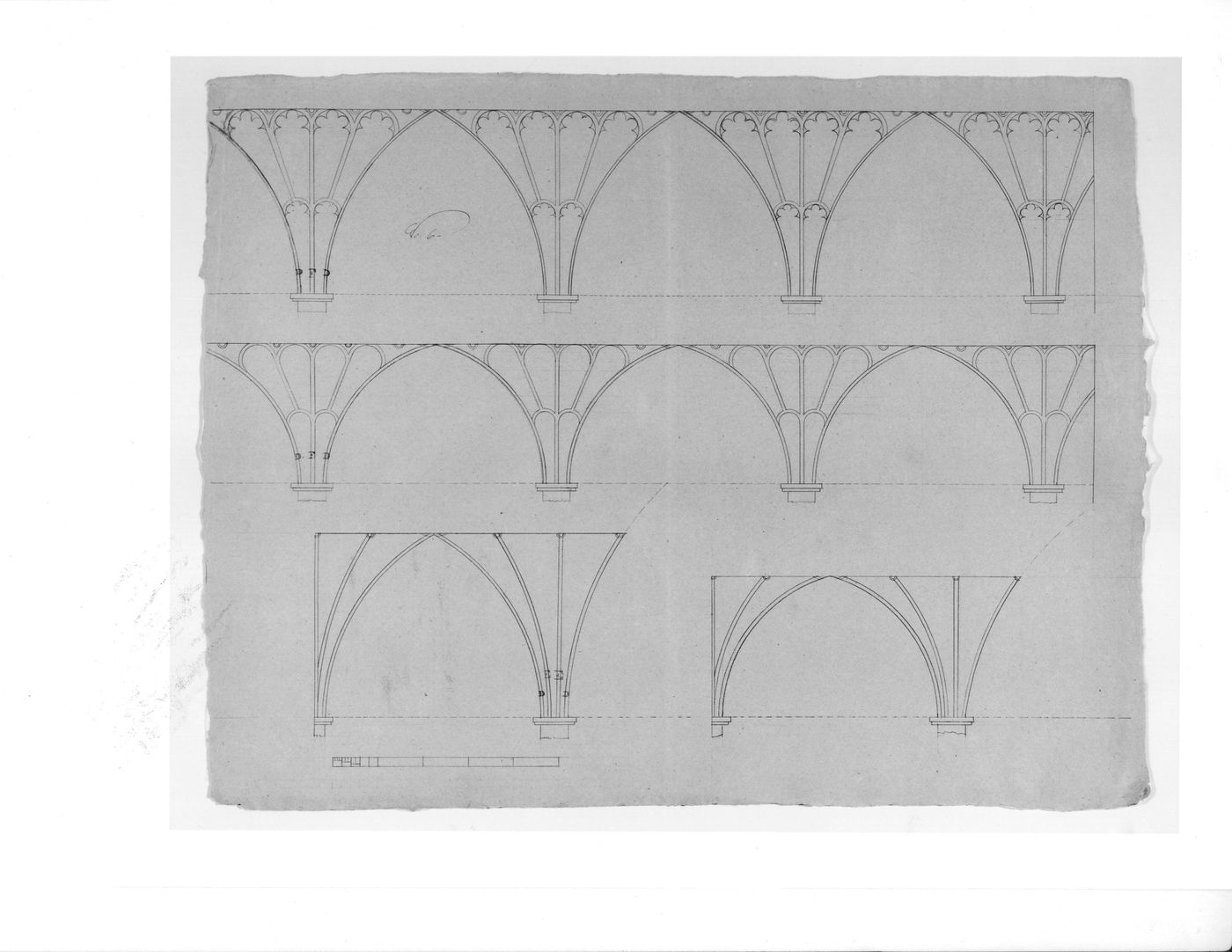 Elevations for decorative details for the ceiling for Notre-Dame de Montréal
