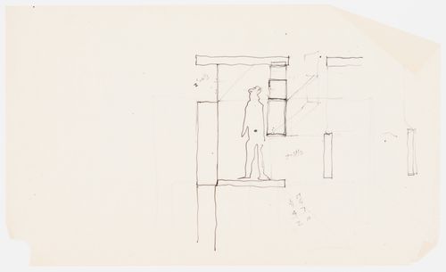 Perspecitve sketch for House I (Barenholtz Pavilion), Princeton, New Jersey; [verso]: Perspective sketch for House I (Barenholtz Pavilion), Princeton, New Jersey