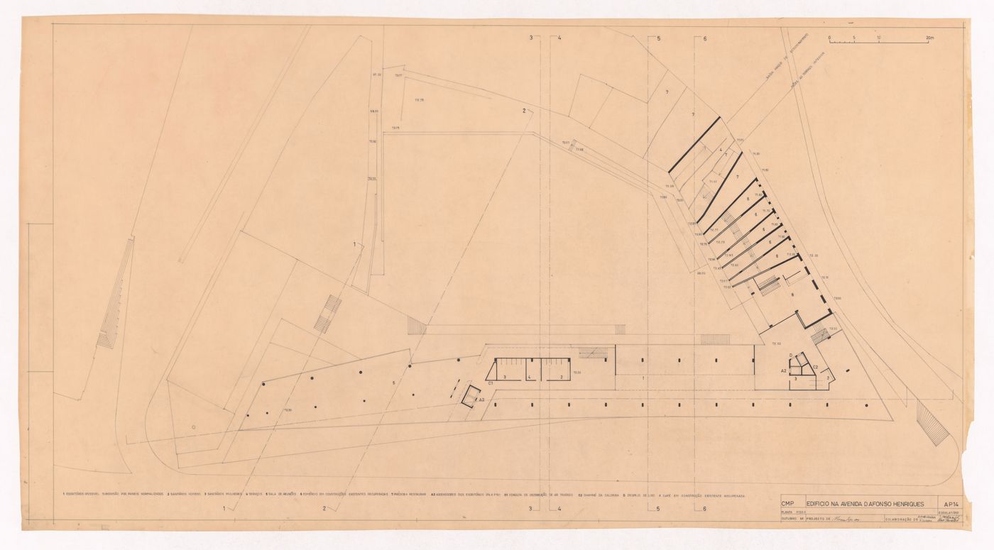 Sixth floor plan for Edifício de Escritórios na Av. D. Afonso Henriques, Porto, Portugal