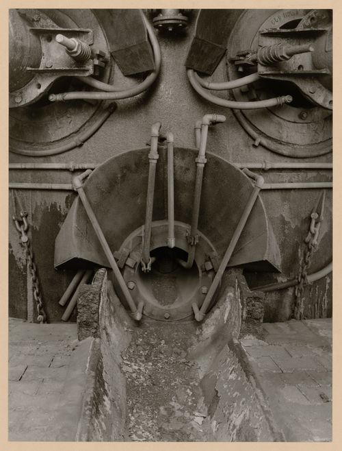 Partial view of blast furnace C of Metallhüttenwerk industrial plant, Lübeck-Herrenwyk, Germany