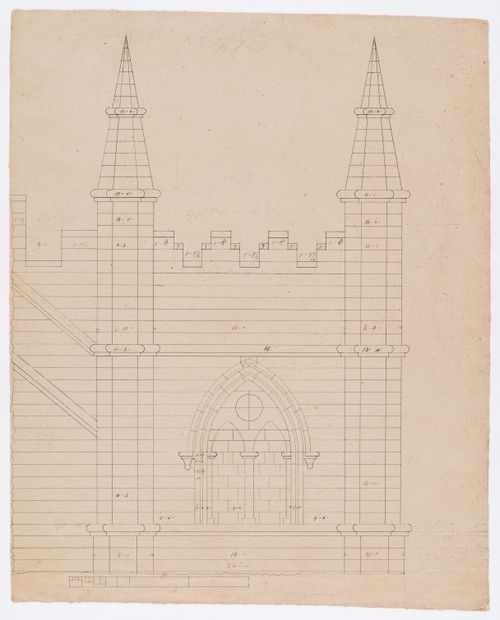 Partial elevation for the Tour de la Persévérance for Notre-Dame de Montréal