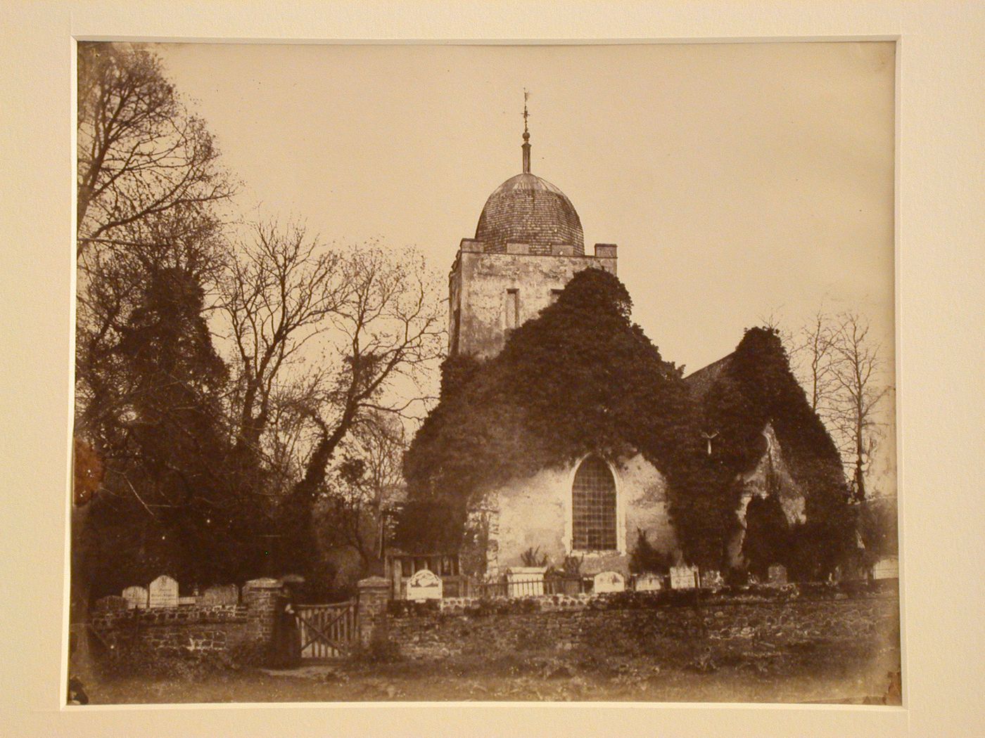 View of church and church yard, Abbury, England