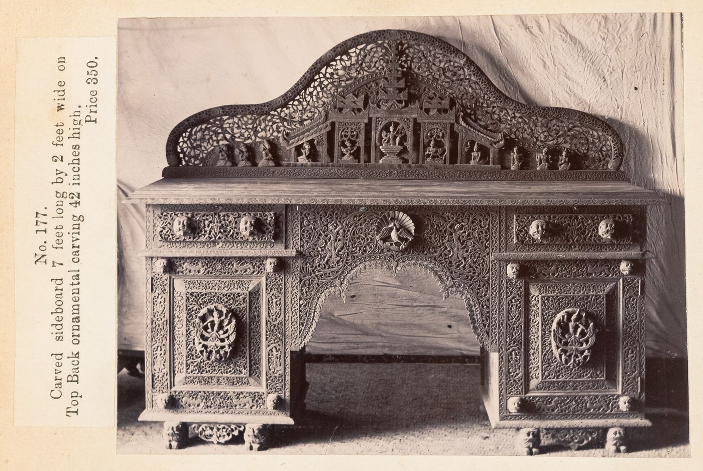 View of a sideboard, F. Beato Limited, C Road, Mandalay, Burma (now Myanmar)
