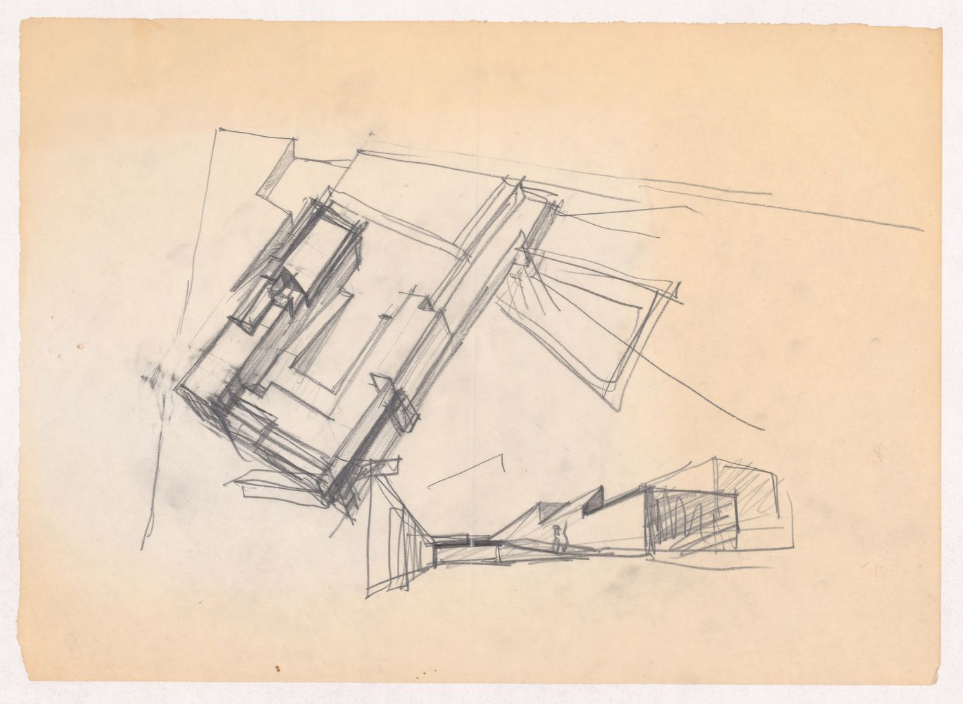 Sketch perspectives for Habitação A. Felgueiras, Porto, Portugal