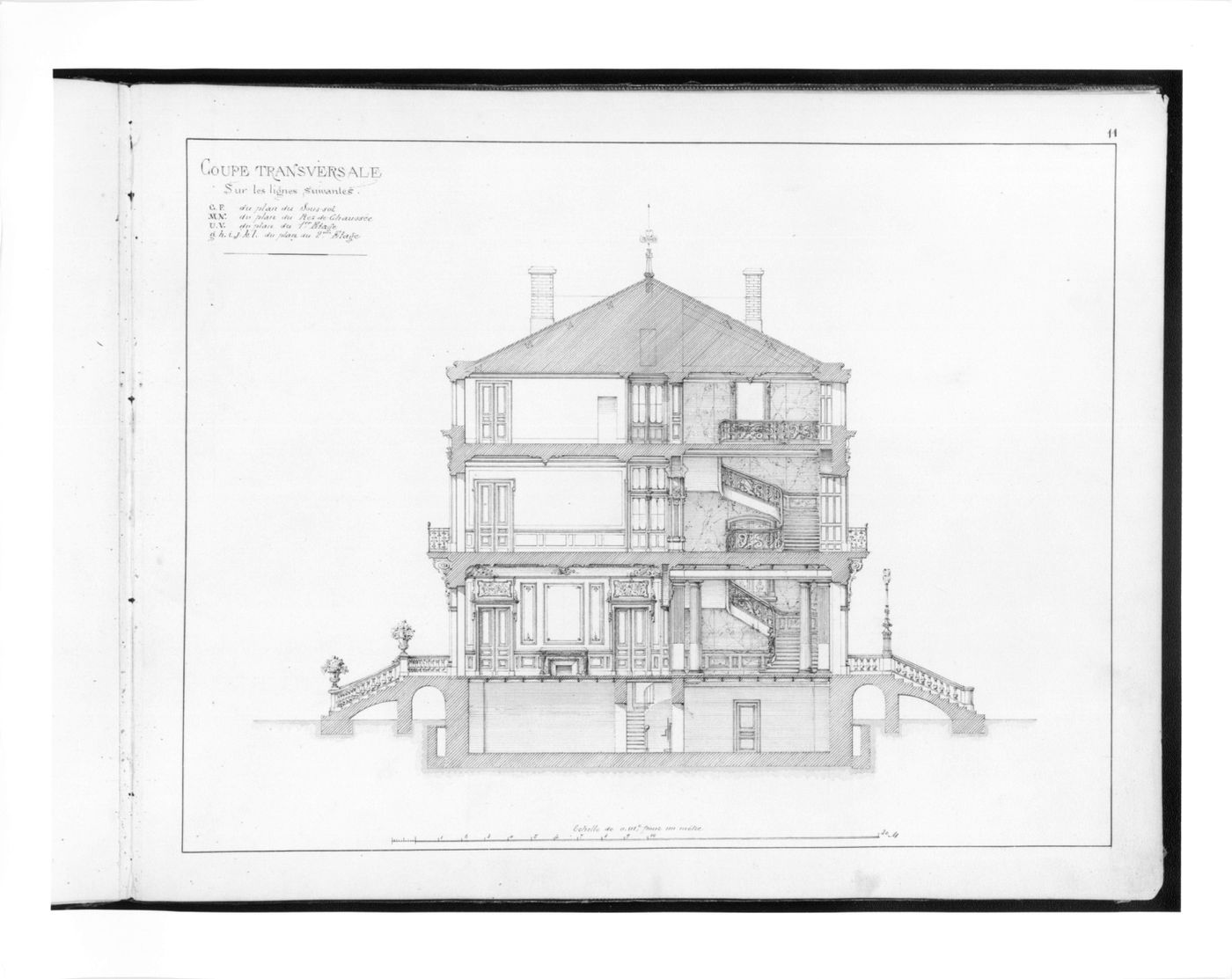 Hotel Eugene Cormouls Houles -Longitudinal section