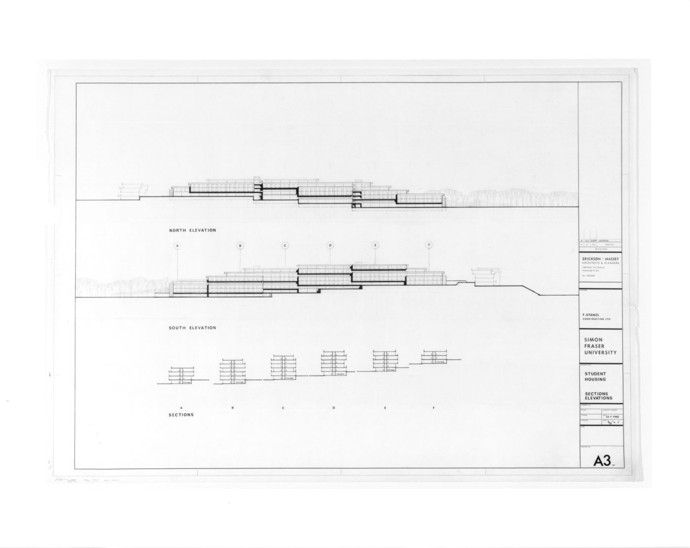 Site plan, sections and elevation, unit elevations and floor plans