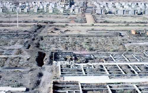 View of McGill's plot during construction at Aranya for the Aranya Housing Project, Indore, India