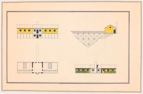 Elevations and plan for Padiglione nel parco