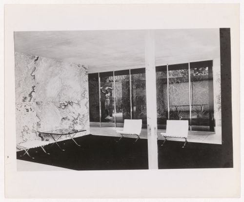 Interior view of the German Pavilion at the Barcelona International Exhibition of 1929-1930, Spain