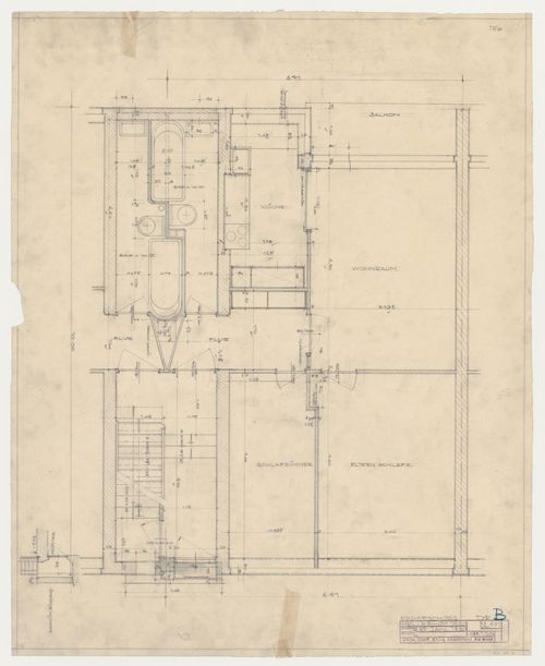 Ground floor plan for a type B housing unit, Hellerhof Housing Estate, Frankfurt am Main, Germany