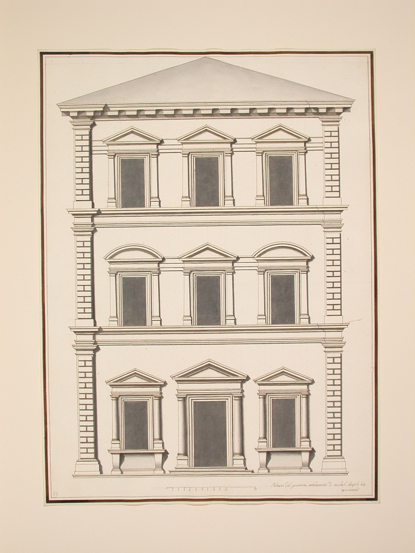 Elevation of the facade of the Giacomini Palace, Florence