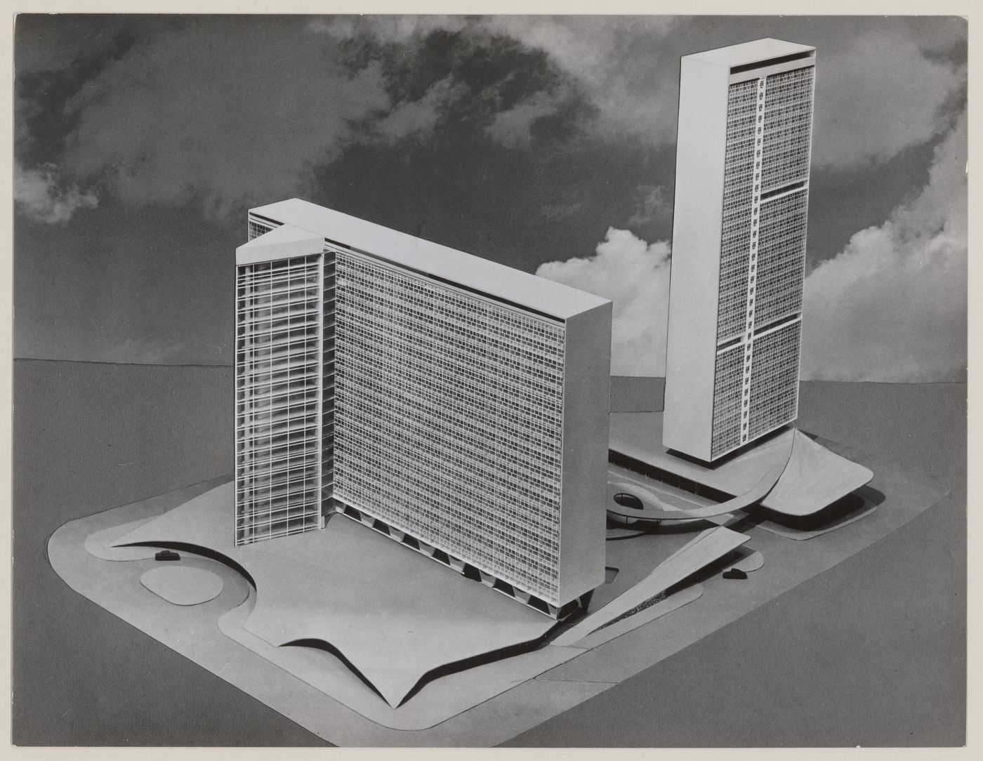 View of model for Governor Juscelino Kubitschek's Complex, under construction, Belo Horizonte, Brazil