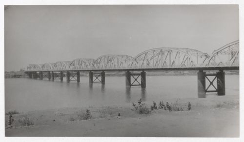 Landscape view of the Blue Nile Road and Railway Bridge, Khartoum, Sudan