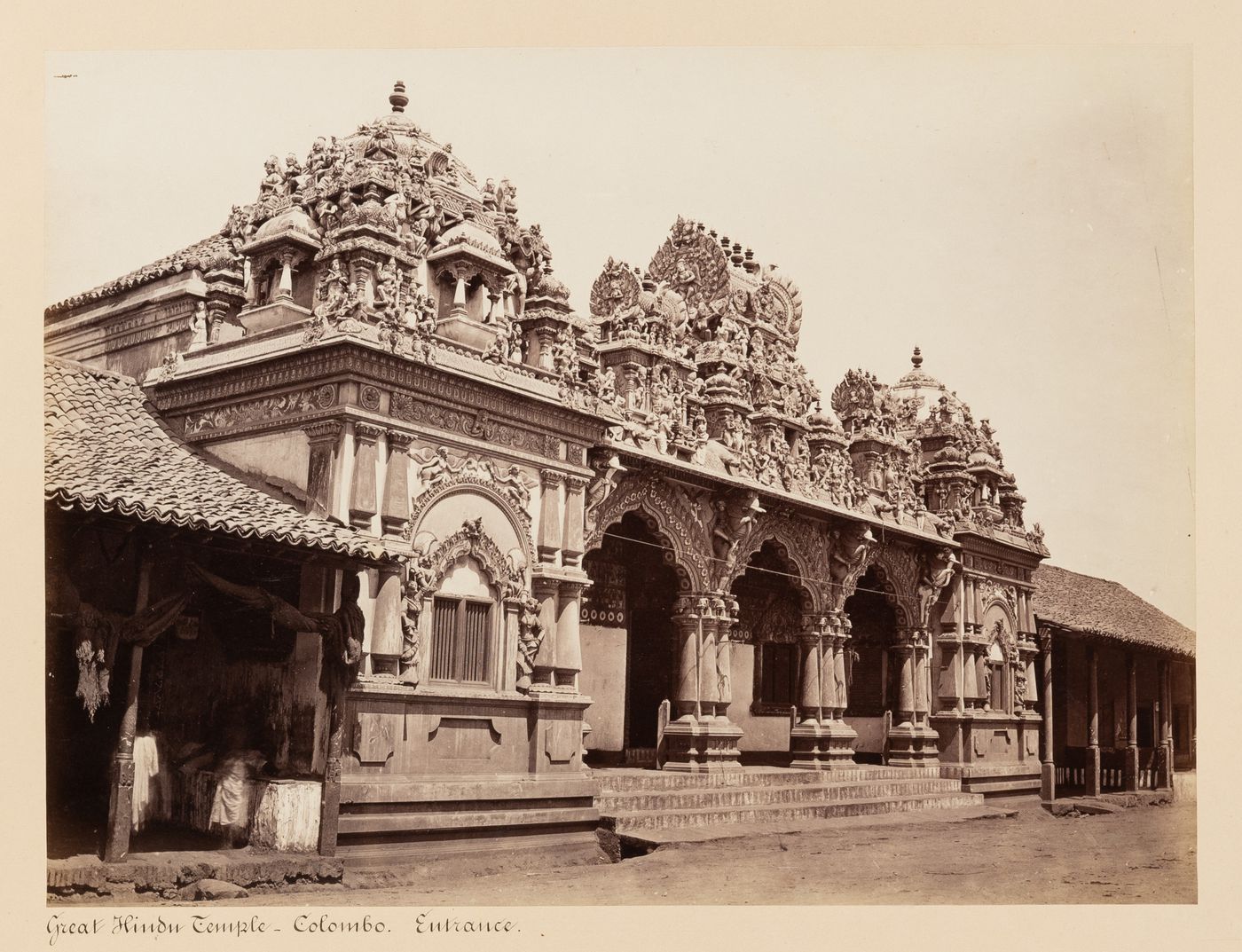View of a Hindu temple, Pettah, Colombo, Ceylon (now Sri Lanka)