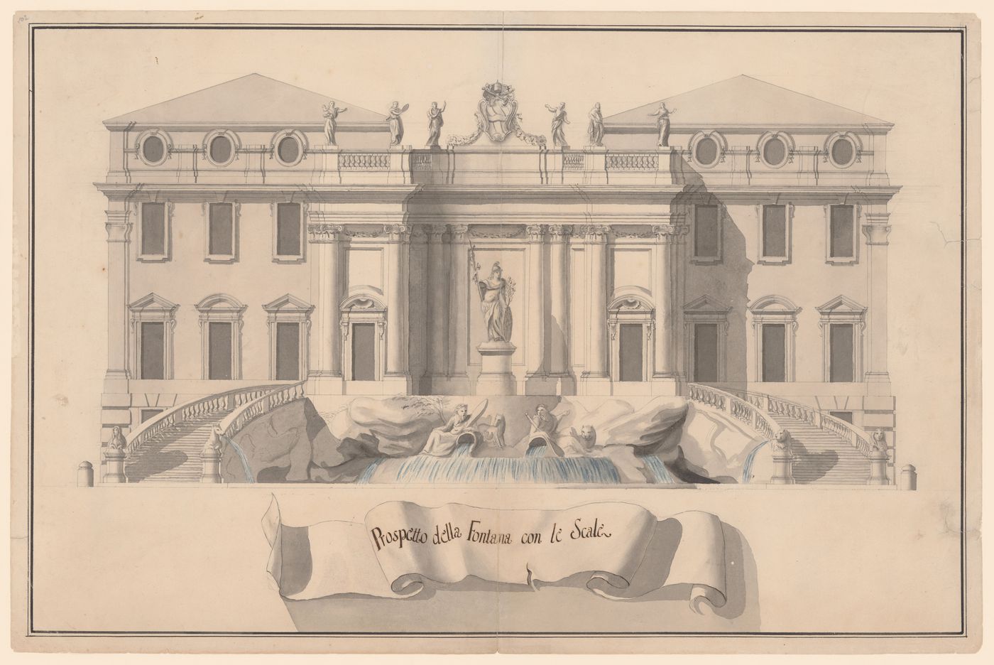 Fontana di Trevi elevation, after Nicola Salvi, Rome