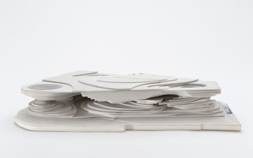 Working model of the structure as a landscape for preliminary planning phase for BWM Welt [BMW World], Munich, Germany