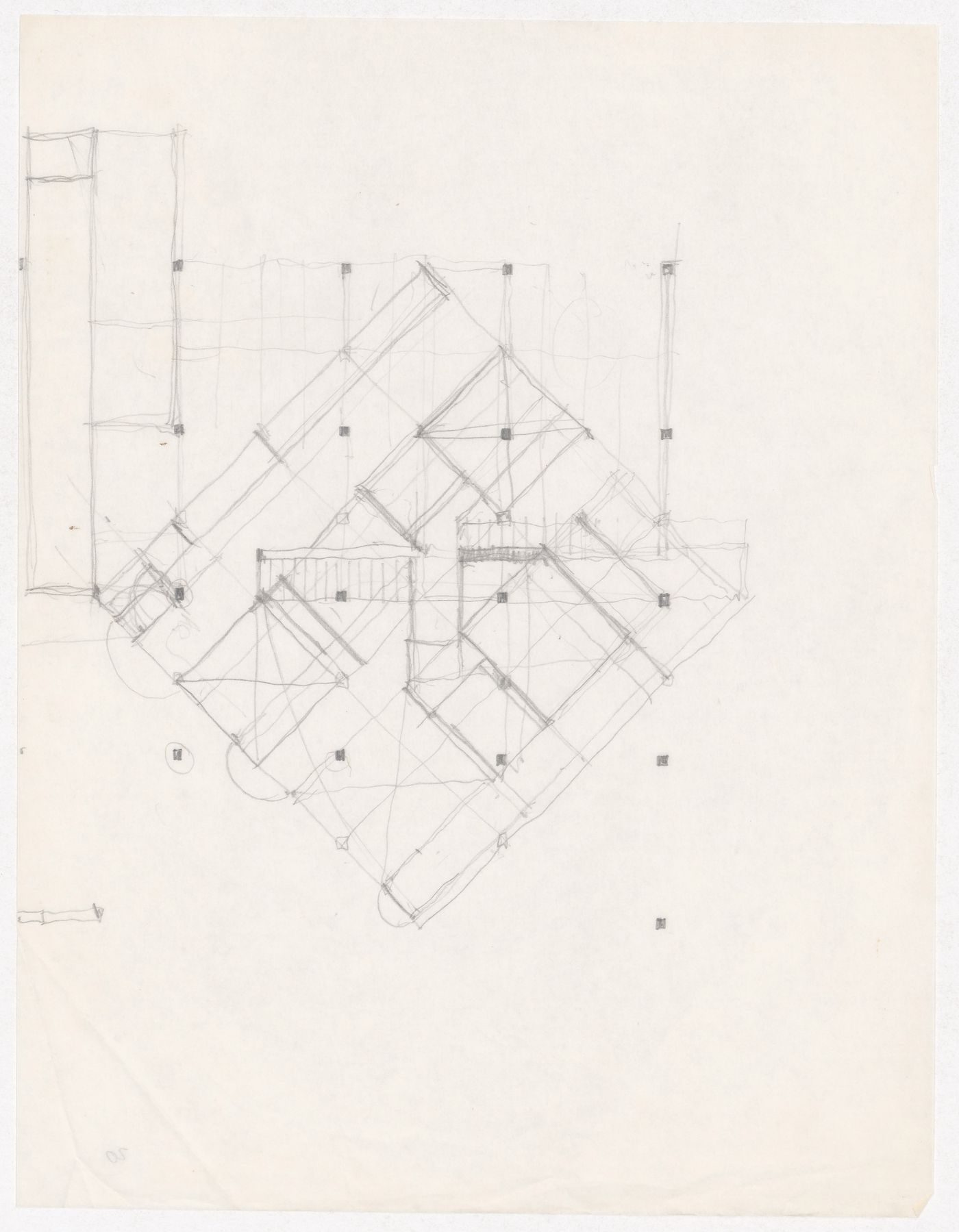 Sketch for House III (Miller House), Lakeville, Connecticut