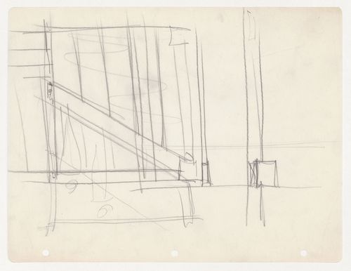 Sketch for a campus building for Illinois Institute of Technology, possibly an interior elevation