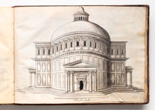 Perspectival elevation for Temple of Hercules