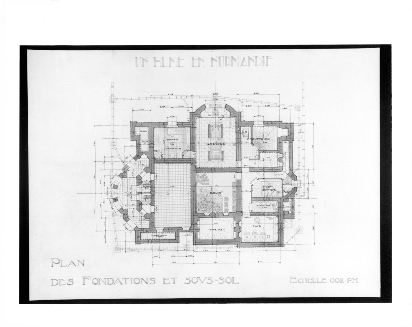 'Un Home en Normandie - Plan desFundations et sous sol'