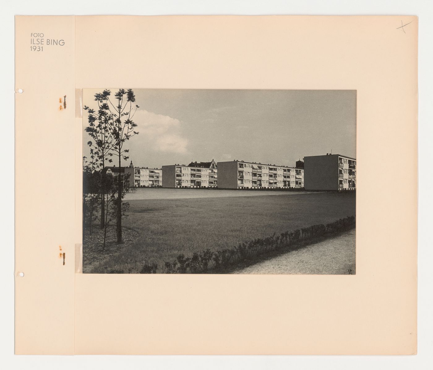 View of apartment houses and grounds probably in the Hellerhof Housing Estate, Frankfurt am Main, Germany